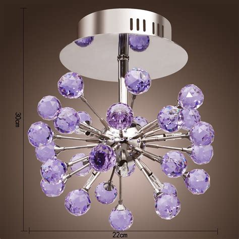 2024 Popular Purple Crystal Chandelier Lights