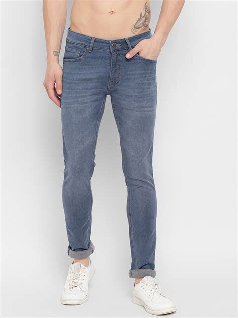 Buy Blue Slim Fit Mid Rise Clean Look Stretchable Jeans For Men Online