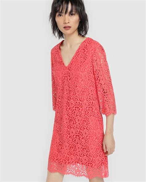 Vestido De Encaje De Mujer Tara Jarmon En Color Rosa Coral · Tara