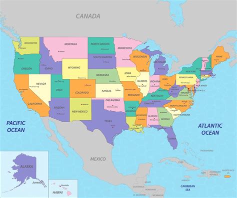 Mapa De Estados Unidos Vector En Vecteezy
