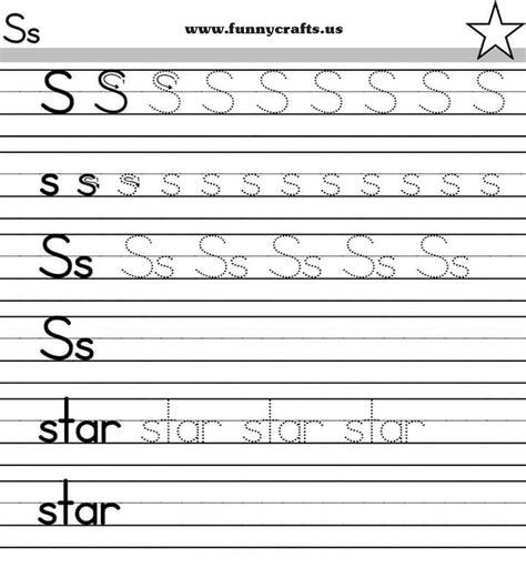 Make handwriting practice worksheets for children learning to write the alphabet. letter-s-handwriting-worksheets-for-preschool-to-first-grade « funnycrafts