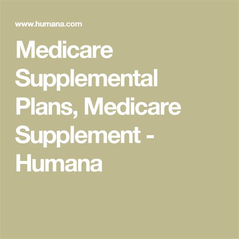 Compare humana's individual health looking for a health insurance quote? Medicare Supplemental Plans, Medicare Supplement - Humana | Medicare supplement, Medicare