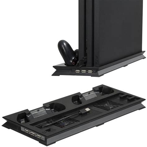 Ps4 Pro Vertical Stand With Cooling Fan And Controllers Charging Dock