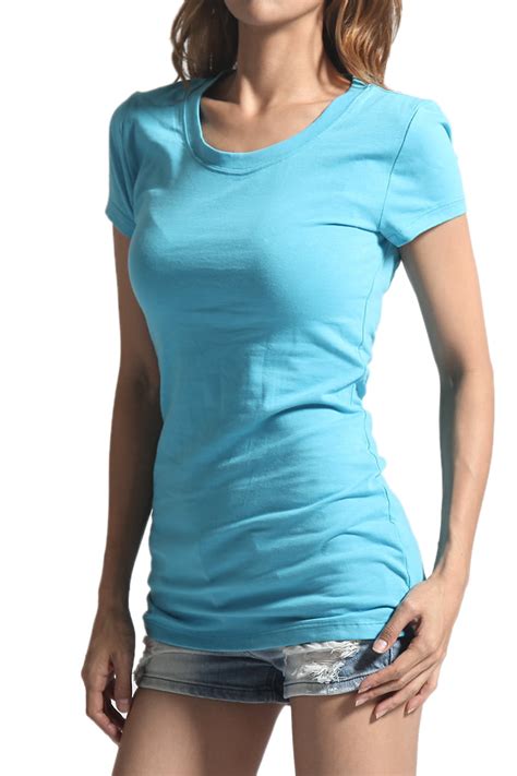 themogan women s baisc crew neck short sleeve tee stretch plain cotton t shirts