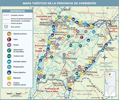 Mapa Turístico De La Provincia De Corrientes Tamaño Completo Ex