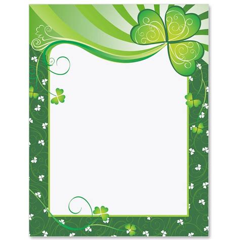 Shamrock Pizazz Border Papers In 2022 Borders For Paper Writing