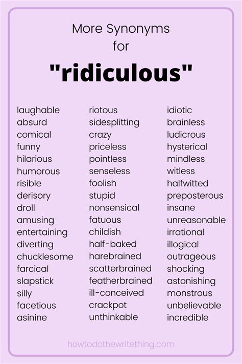 More Synonyms For Ridiculous Writing Tips English Writing Skills