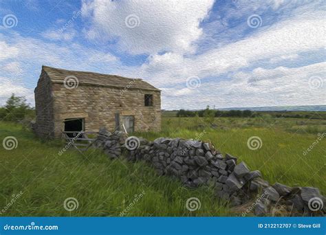 Old Derelict Countryside Barn Next To A Collapsed Wall Stock Image