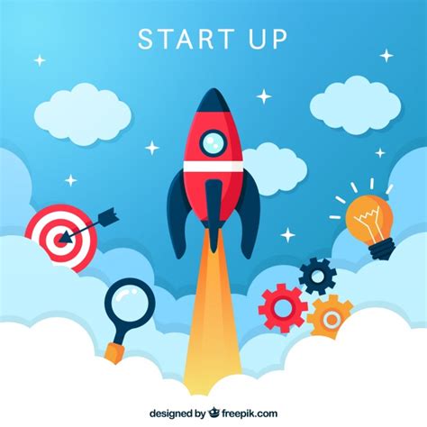 Start Up Concept With Rocket Vector Free Download