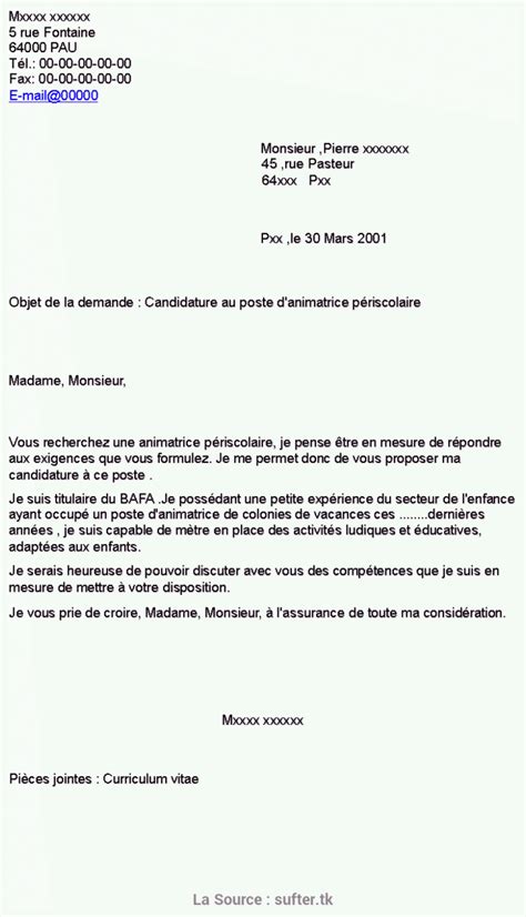 2011 télécharger l'exemple de lettre de motivation choisie par wilhelm laligant car cette lettre présente l'avantage d'être à la fois simple et fouillée, en ce sens qu'elle va à l'essentiel courte et percutante. lettre de motivation animatrice sans bafa - Paperblog en ...