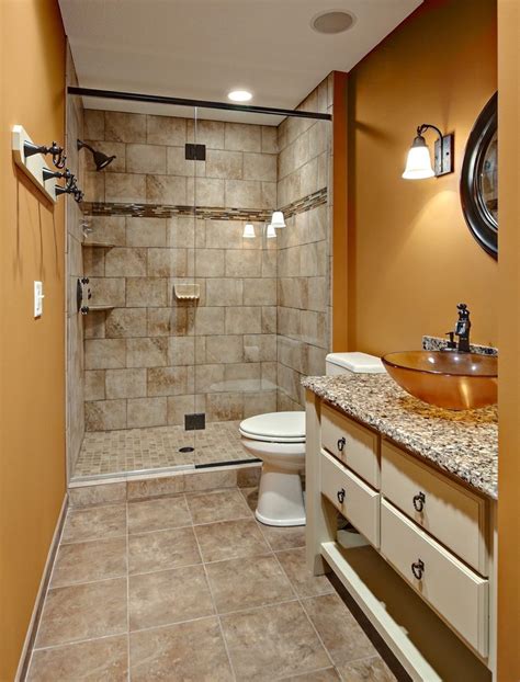 Fabulous Master Bathroom Remodel Decorating Ideas With Golden Walls And