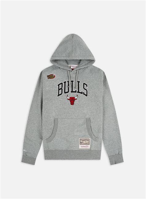 Mitchell And Ness Arch Hoodie Chicago Bulls Grey Spectrum