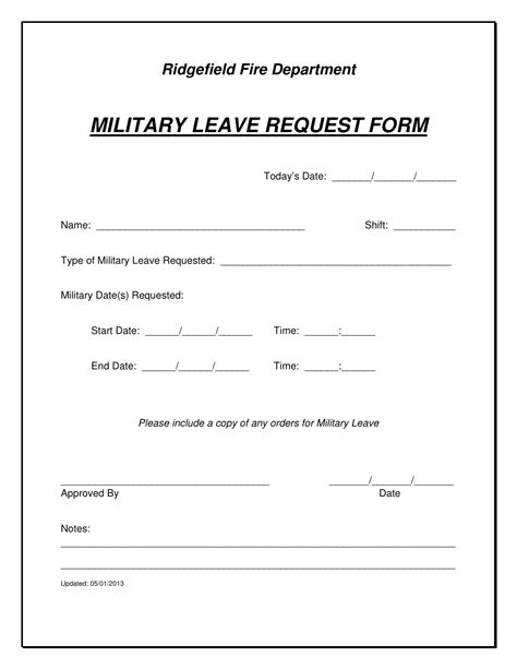 Army Leave Form Example Army Military