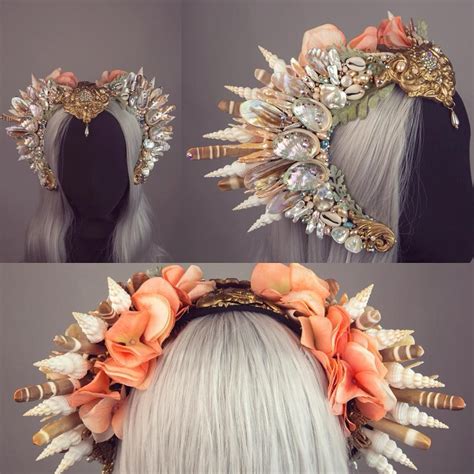Headpiece By Merbella Studios Mermaid Headdress Floral Headdress