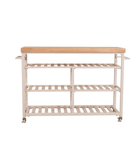 Hillsdale Kennon Kitchen Cart With Natural Wood Top And Reviews Furniture Macys Mattress