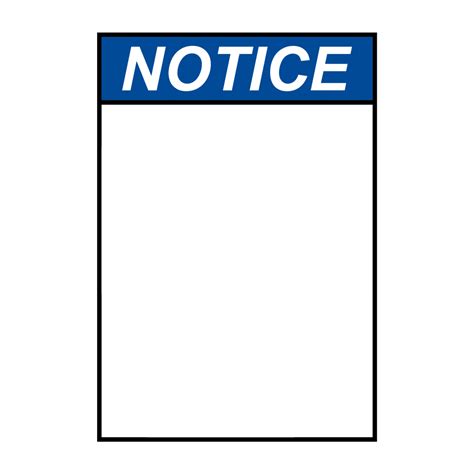 Vertical Notice Blank Write On Sign Ansi Notice Blank