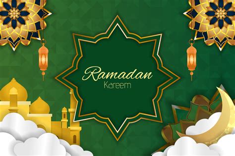 Ramadan Kareem Islamic Background With Element And Green Color Vector Art At Vecteezy