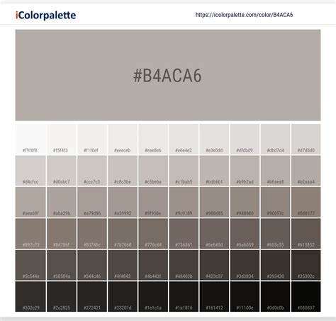 Pantone Warm Gray 4 U Color Hex Color Code B4aca6 Information Hsl