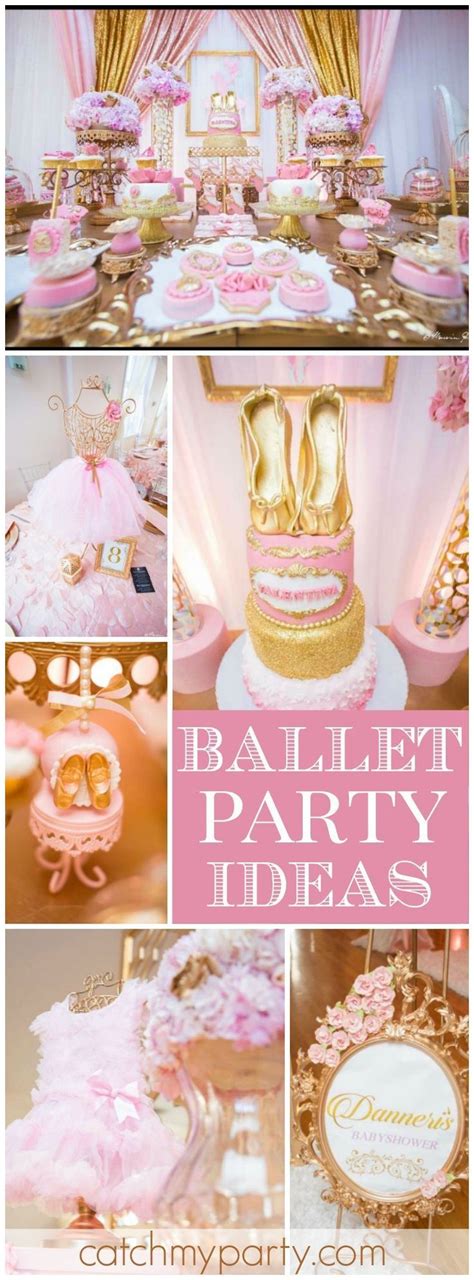 Loving This Ballet Themed Pink And Gold Baby Shower See More Party
