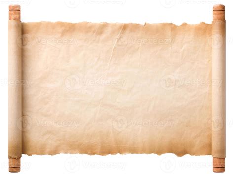 Old Parchment Paper Scroll Sheet Vintage Aged Or Texture Isolated On