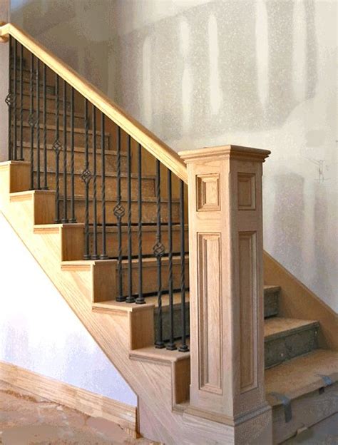 Check spelling or type a new query. Custom Oak-Newell with wrought iron spindles.jpg just ...
