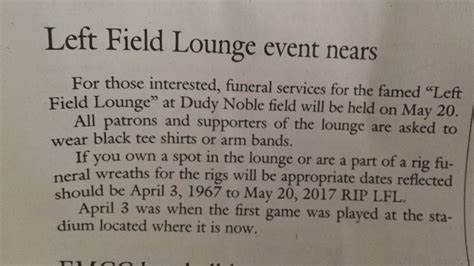 Funeral for the Left Field Lounge is a Bad Idea - For Whom the Cowbell