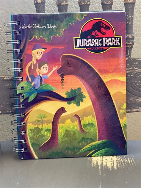 Jurassic Park Little Golden Book Upcycled Journal Etsy