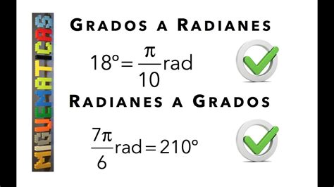 Conversión De Grados A Radianes Y Radianes A Grados Trigonometría