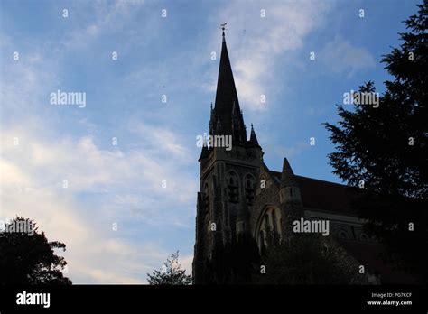 Cathedral Spire On Clear Late Summer Evening Stock Photo Alamy