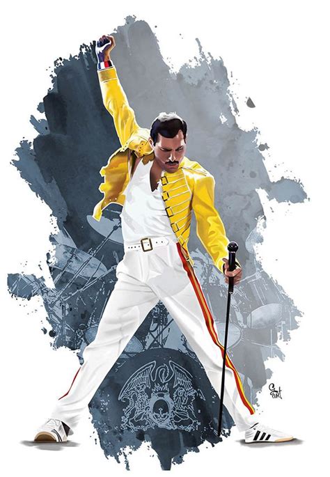 Freddie Mercury Iconic Pose Illustration Queen Art Freddie Mercury
