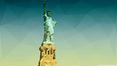Liberty Statue Poly Low Artwork Wallpapers Minimalism