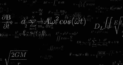 Math Physics Formulas On Chalkboard Panning Computer Generated