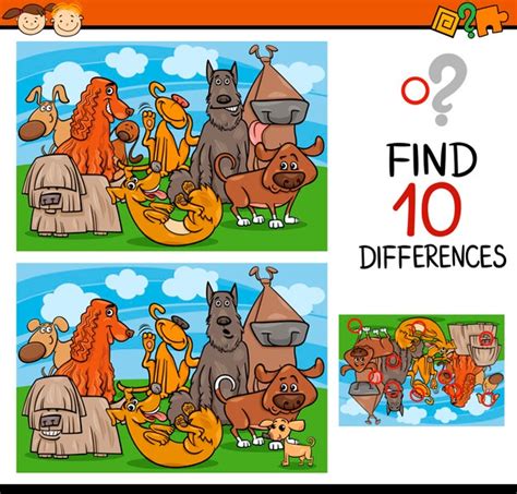 Premium Vector Finding Differences Game Cartoon
