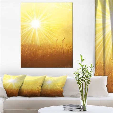 Designart Amazing Sunrise Over Meadow Oversized Landscape Canvas Art