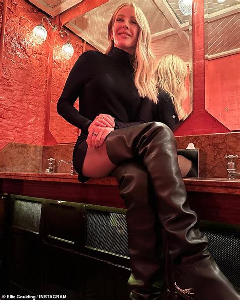 Ellie Goulding Puts On A Leggy Display In Thigh High Leather Boots