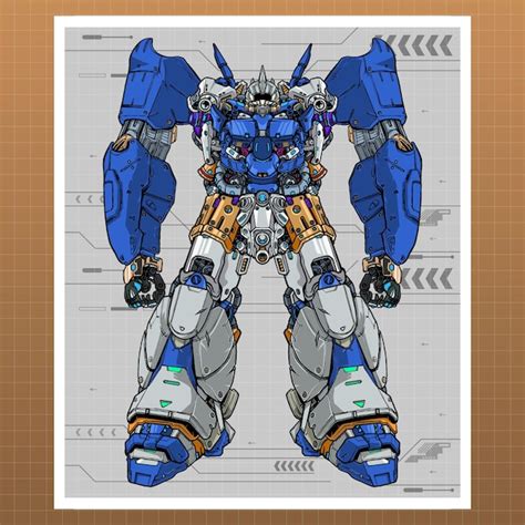 Premium Vector Detail Mecha Robot Gundam Custom Builded By Head Arm