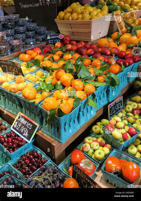 Fruit Basket Display Fresh Produce Section Food Market Grand Central