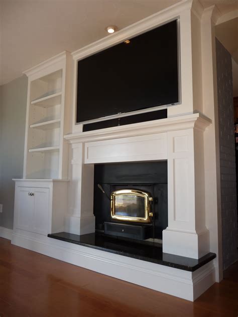 This Custom Mantletv Cab Built In Was Built Over Existing Brick