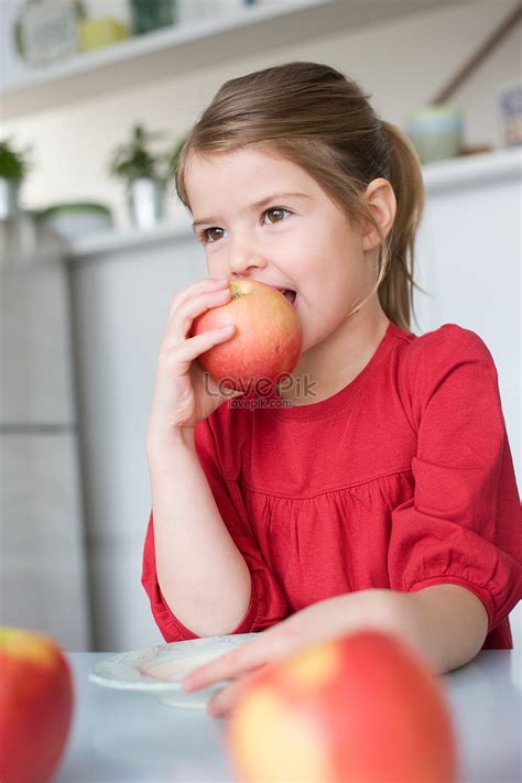 Girl Eating Apple Picture And Hd Photos Free Download On Lovepik