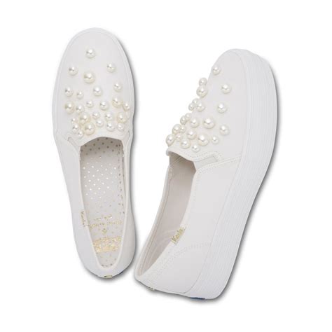 Keds X Kate Spade Triple Decker Pearls Sneaker Keds X Kate Spade Wedding Sneakers Popsugar