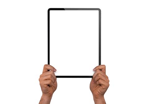 Isolated Plain White Tablet Pro In Hands 12628171 Png
