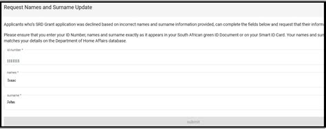 Ussd number on your mobile phone: srd.sassa.gov.za Request Names & Surname Update : South ...