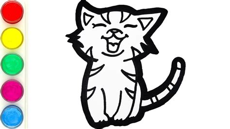 Cara Menggambar Dan Mewarnai Kucing Lucu Untuk Anak Youtube