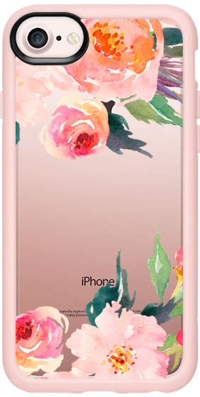 An Iphone Case With Flowers Painted On The Front And Back Cover In