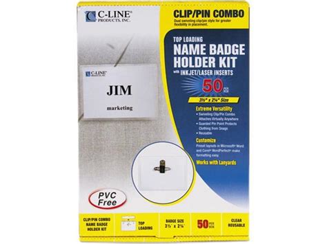 C Line 95723 Badge Holder Kits Top Load 2 14 X 3 12 White 50box
