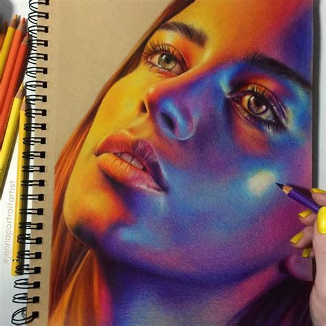 Realistic Face Drawing Color Pencil