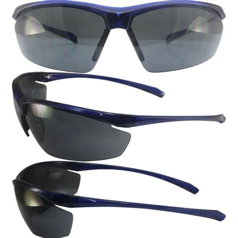 Global Vision Lieut Military Approved Sunglasses Crystal Blue Frames Smoke Lenses Ansi Z871