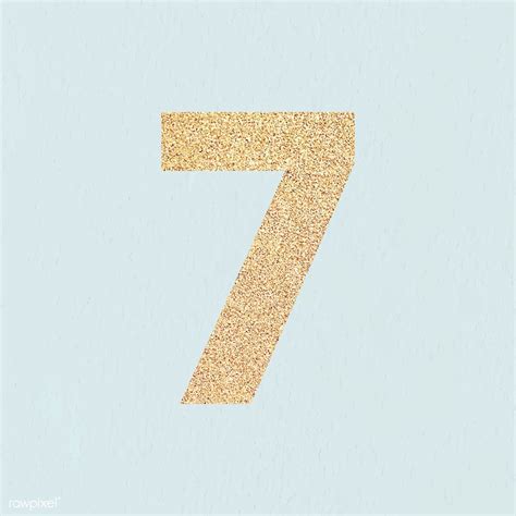 Glitter Gold Number 7 Typography Vector Free Image By