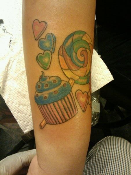 My Tattooon My Arm My First Tattoocandy Theme I Love Colorful