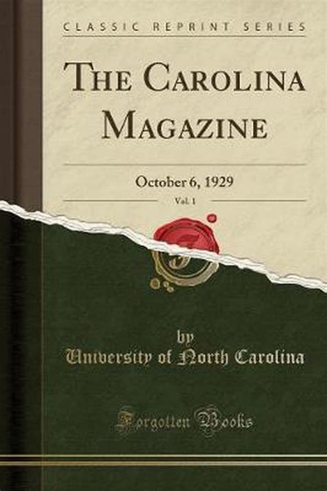 The Carolina Magazine Vol 1 University Of North Carolina